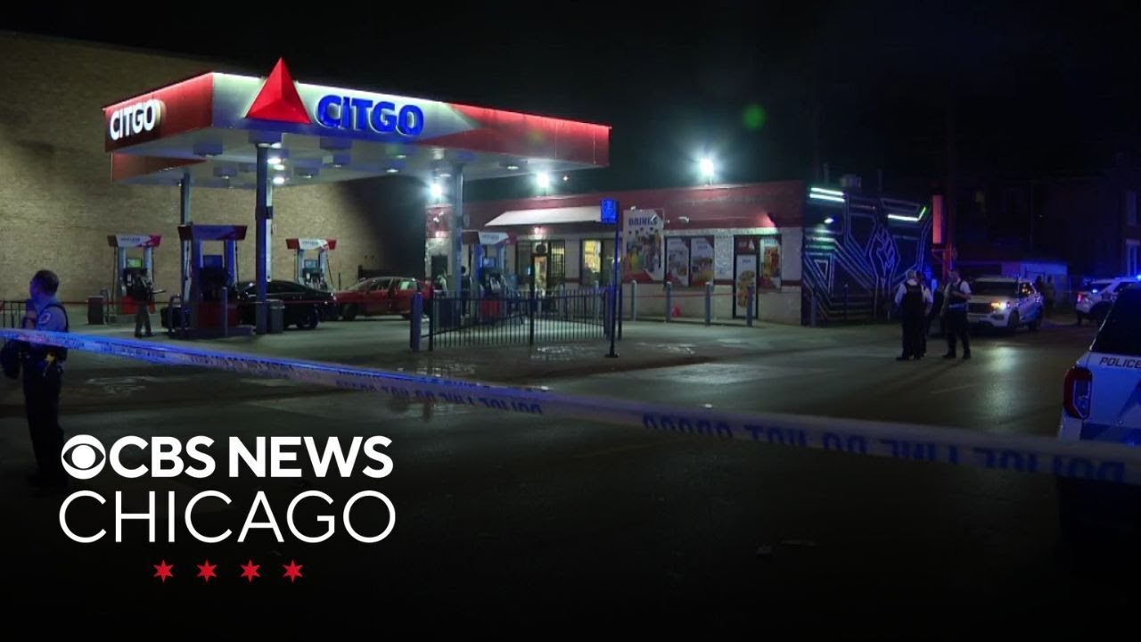 Teen, 3 men wounded in mass shooting at West Side gas station - YouTube