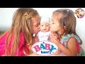 😮 Little Girls REACT to FIRST BABY BORN!! 💖 Review + &quot;Unboxing&quot; of Zapf Creations Baby Born!  🍼