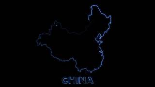 4k No Copyright China Map Glowing Outline | Loop Animation |