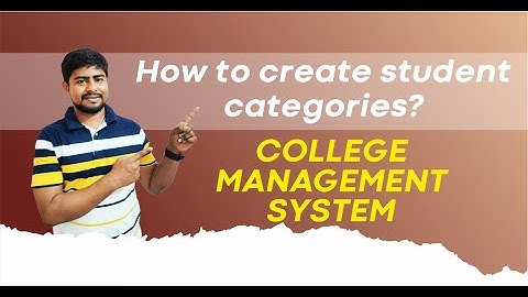 How to Create Student Categories in College Management Software : Part - C29