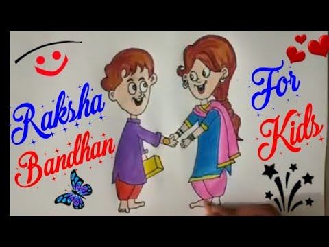 RAKSHA BANDHAN Coloring Cartoon Drawing for kids | Bhai Dooj Sweet Memory  Drawing |RAKSHABANDHAN - YouTube