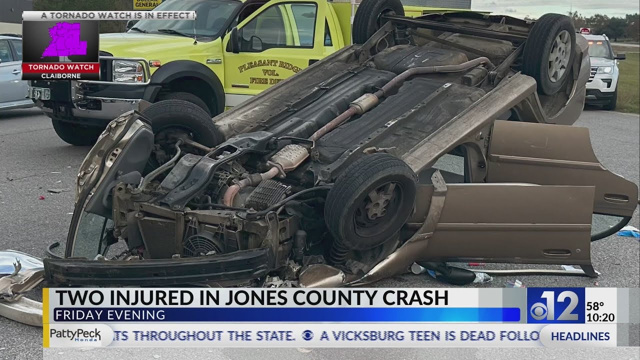 Two injured in crash on Highway 84 in Jones County - YouTube