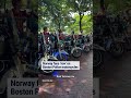 Norway fans ‘row’ on Boston Police motorcycles