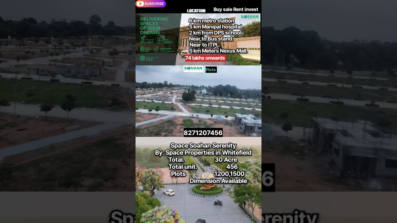 Soahan Serenity villa plot in  whitefield 1200,1500 sqft 8271207456.