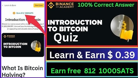 Bitcoin Halving Quiz Answers Rewards || Earn upto 0.39 USDT || What is Bitcoin halving