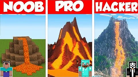 Minecraft TNT VOLCANO HOUSE BUILD CHALLENGE - NOOB vs PRO vs HACKER / Animation #minecraft