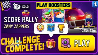 Play 2 Booster/ Zany Zappers+Super Sized Solo Challenge Score Rally/1615 Score /Match Masters