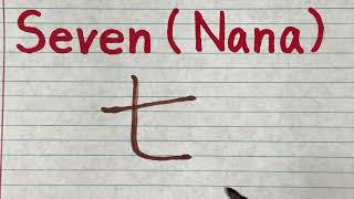 Nana (Seven) - Japanese Kanji stroke order and pronunciation of Japanese beginner level Kanji