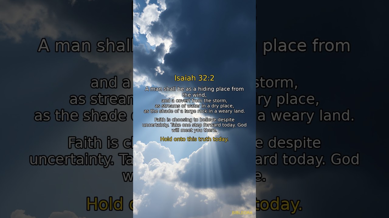✝️ POWERFUL SCRIPTURE: Strengthen Your Faith | Isaiah 32:2 #shorts