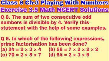 Class 6 Ex 3.5 Q 8 | Q 9 | Playing with Numbers | Chapter 3 | Exercise 3.5 | Math NCERT Solutions