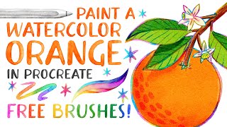 Free Procreate Brushes: Paint a Watercolor Orange + Rainbow Magic! by Bardot Brush 8,369 views 4 months ago 28 minutes