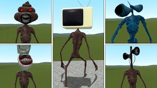 PLAYING AS ALL NEW SIREN HEAD in Garry's Mod! [ Poop Head, Toilet Head, Tv Head, Siren Head ]