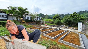 Expanding My Vegetable Garden | Building More Cement Brick Beds (Part 2)