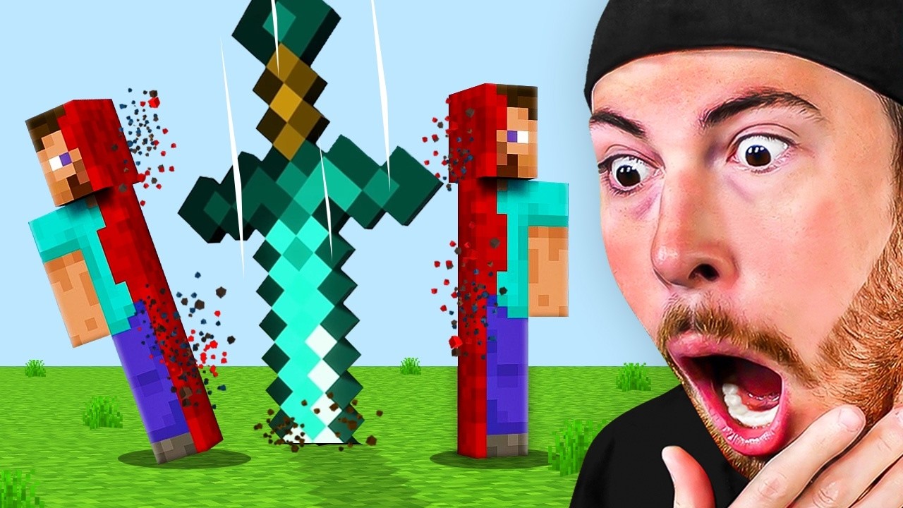 GIANT DIAMOND SWORD SLAMS Minecraft Steve 💎💥 (FUNNY Animation Battle ...