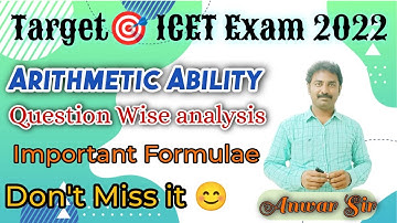 ap & ts icet exam 2022 | arithmetic ability revision class | question wise analysis and formulas  |