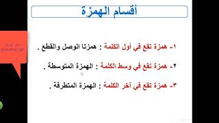 شرح قاعدة الهمزة الاستاذ ماهر ابو بكر