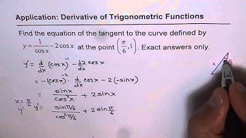 19 Equation of Tangent for Trigonometric Functions