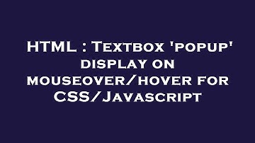 HTML : Textbox 