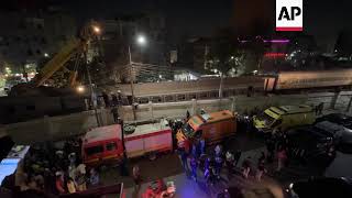 Body Carried Away After Egypt Train Derailment