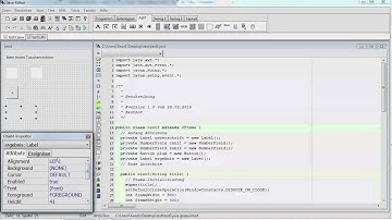 05_Übersicht zum erstellen von einem Graphic User Interface (GUI) mit dem Java-Editor