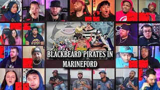 Blackbeard Pirates Arrival At Marineford Reaction Mashup One Piece Episode 484