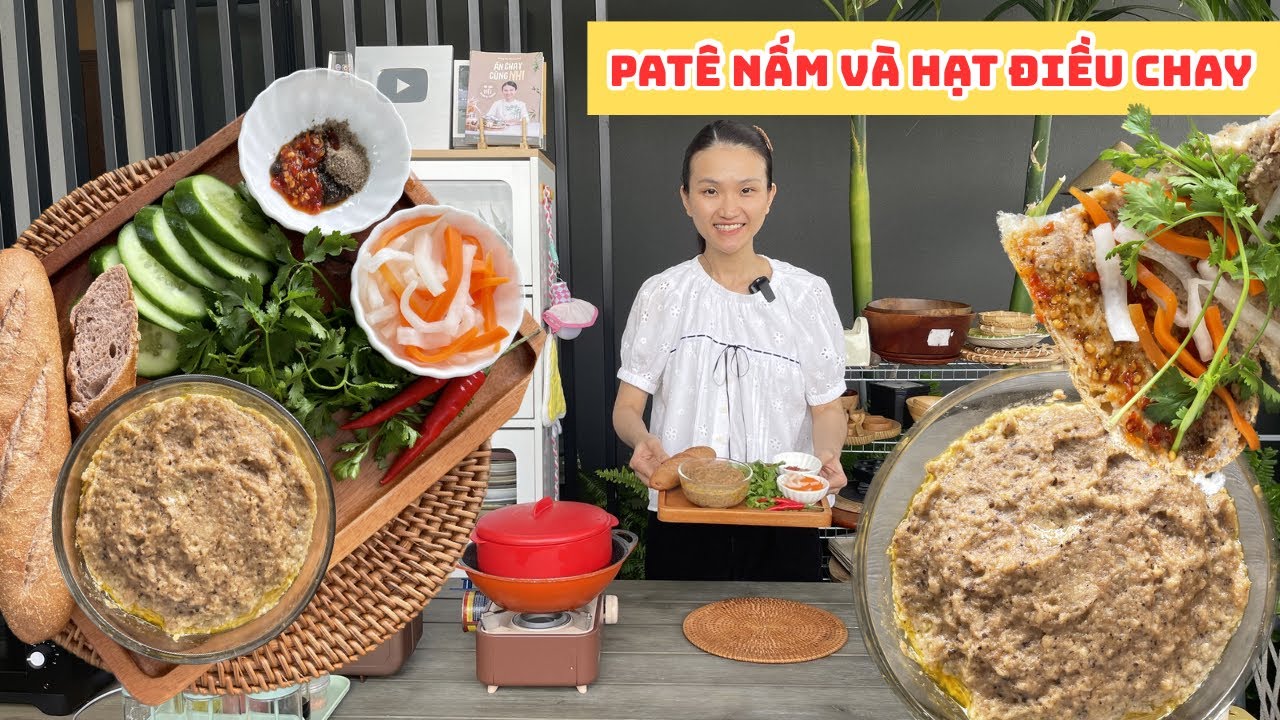 Cách Làm Patê Nấm Và Hạt Điều Rang | Accnhi | Ăn chay cùng Nhi 