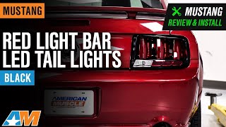 2005-2009 Mustang Red Light Bar LED Tail Lights; Black Review & Install