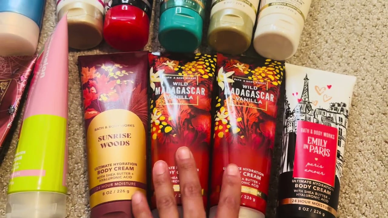 all of my bodycream collection bath and bodyworks #road500subs #bathandbodyworks #bodycream