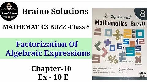 Mathematics buzz IRachna SagarIClass 8IChapter 10IFactorization of ALGEBRAIC ExpressionsI Ex- 10E I