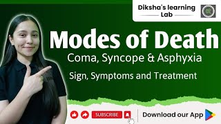 Modes of death and important aspects of death | Lecture -3 | coma, syncope, asphyxia