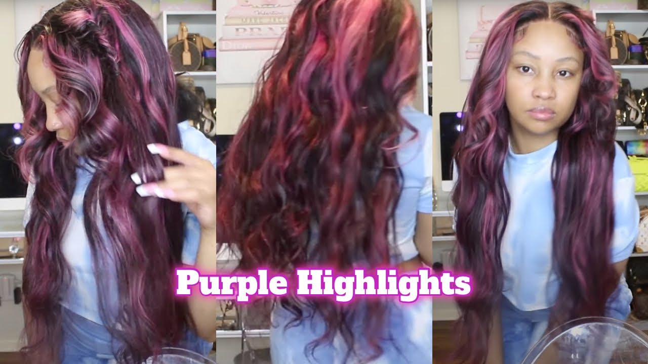 Mega Look Purple Highlight Wig
