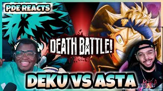 PDE Reacts | Deku VS Asta (My Hero Academia VS Black Clover) | DEATH BATTLE! (REACTION)