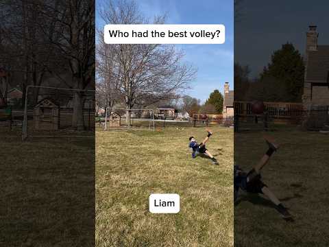 Who had the best volley? #sports #trickshots #funny #football #soccer #shorts