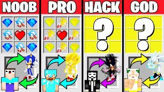 Minecraft Battle : HOW TO PLAY SONIC CRAFTING CHALLENGE - NOOB vs PRO vs HACKER vs GOD / Animation