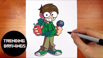 How To Draw FNF MOD Character - Challenge Edd Easy Step by Step