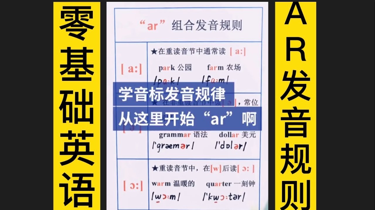 A R 自然发音规律 零基础学英语 初级入门 每天进步一点点 Youtube A R 自然发音规律 零基础学英语 初级入门 每天进步一点点 Youtube
