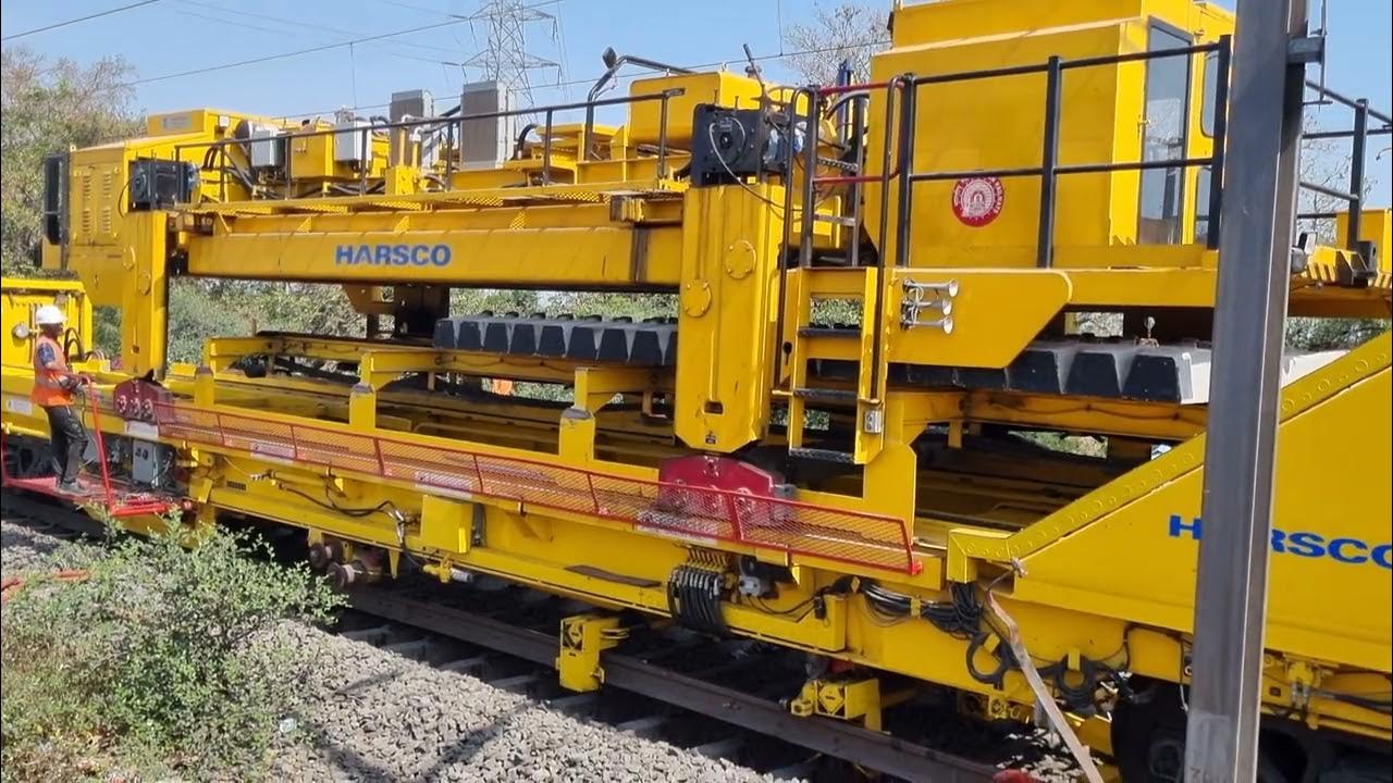 Railway track laying machine railway train YouTube