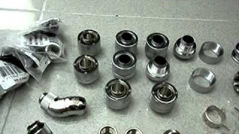 Bitspower barb and fittings silver shining