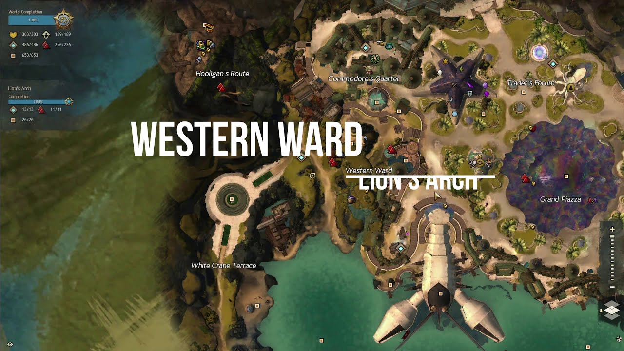 GW2 Western Ward vista Lions Arch YouTube