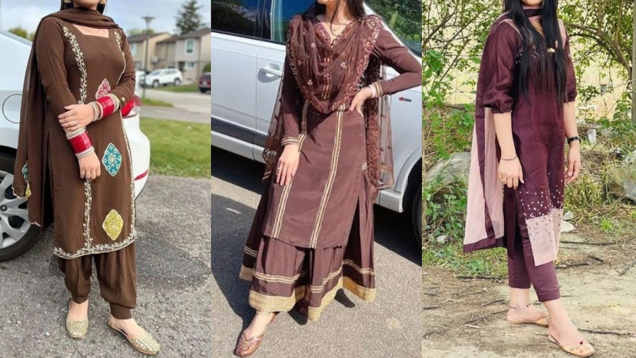 Brown #Colour #Combination Ideas Suits #Kurtis | #Chocolate Colour  Combination #Dresses | Fa… | Combination dresses, Embroidered party dress,  Bollywood style dress