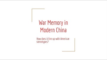 War Memory in Present-Day China