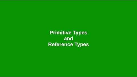 Chapter 9: Primitive and Reference Types