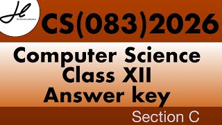 Class 12th cbse computer science 2025-26 answer key #cs #computerscience #class12th #cbse