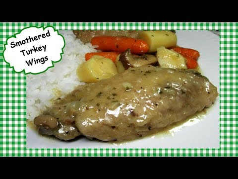 BEST Smothered Baked Turkey Wings in Gravy Recipe