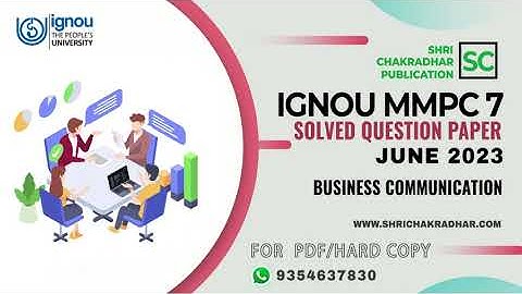 IGNOU MMPC 7 previous year Solved Question paper (JUNE 2023) | MMPC-007 | MBA | IGNOU Question paper