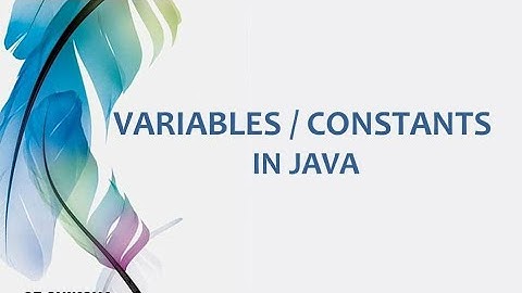 Variables and Constants #ShardaKarmakar  #Java