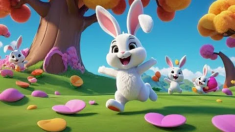 Five Little Bunnies Jumping on the Ground | Bunny Counting Song for Kids | Hop, Count & Giggle
