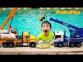 Outdoor pretend play  crane fishing  jackjackplays