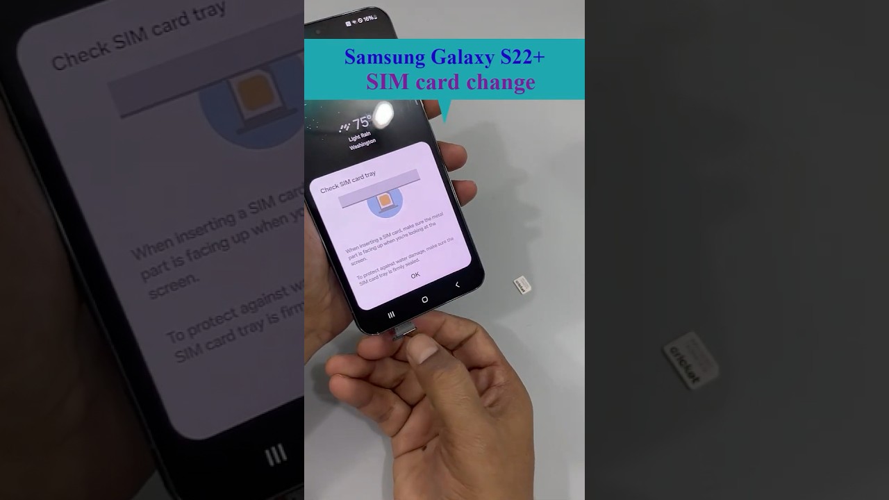 13. SIM card change (Galaxy S22+): Change the SIM card on a