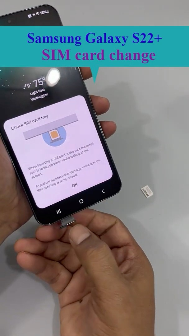 13. SIM card change (Galaxy S22+): Change the SIM card on a